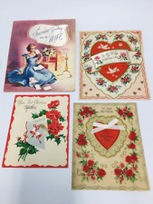 LOT 4 VINTAGE 1930'S VALENTINE CARDS Made in USA