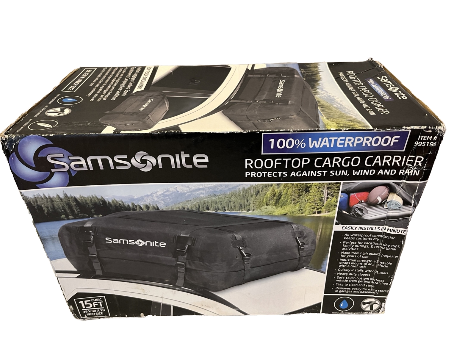 Samsonite Car Rooftop Cargo Carrier 100 Waterproof 15 Cubic Ft Easy