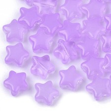 10 Glass Star Beads Purple Celestial Jewelry Supplies 8mm