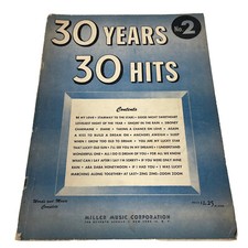 30 Years 30 Hits No. 2 Sheet Music Book Words Music Complete Miller 1953