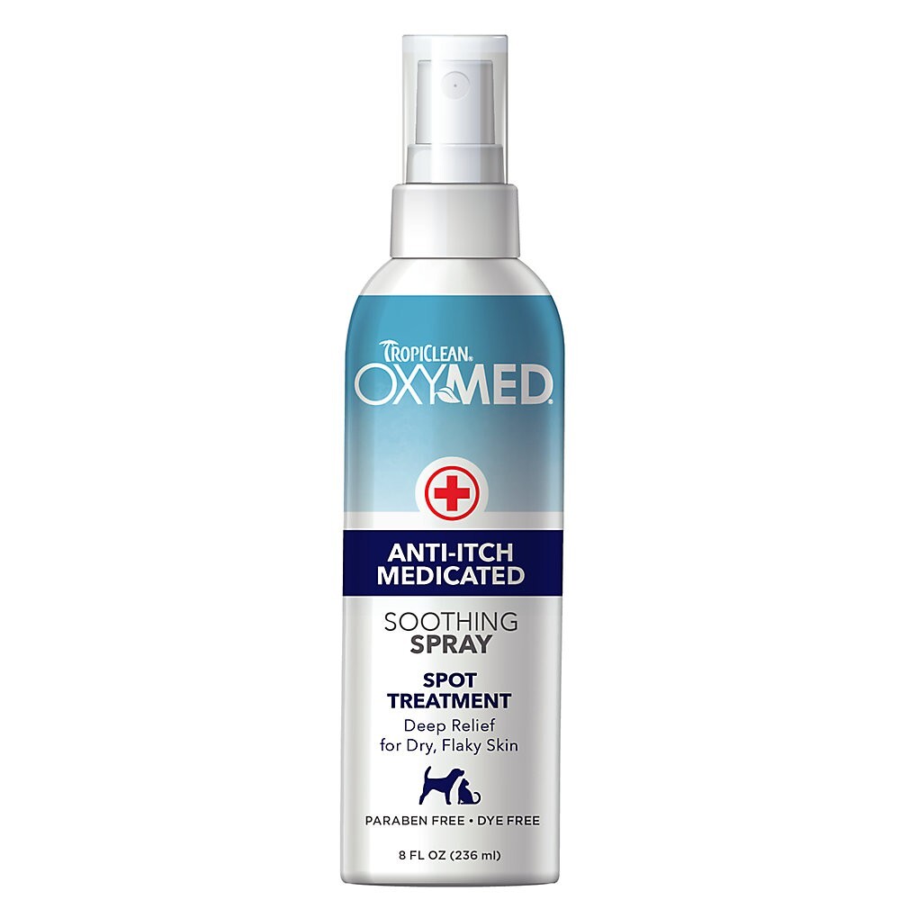 TropiClean OxyMed Anti Itch Spray Soothing Spray 8 fl oz (NEW) Dogs & Cats