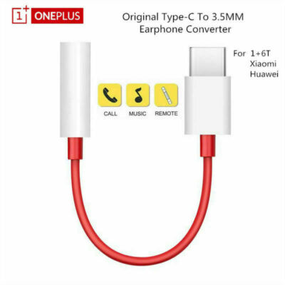 OnePlus 6T Type C To 3.5mm Jack Earphone Adapter Aux Audio Cable USB C to 3.5mm*
