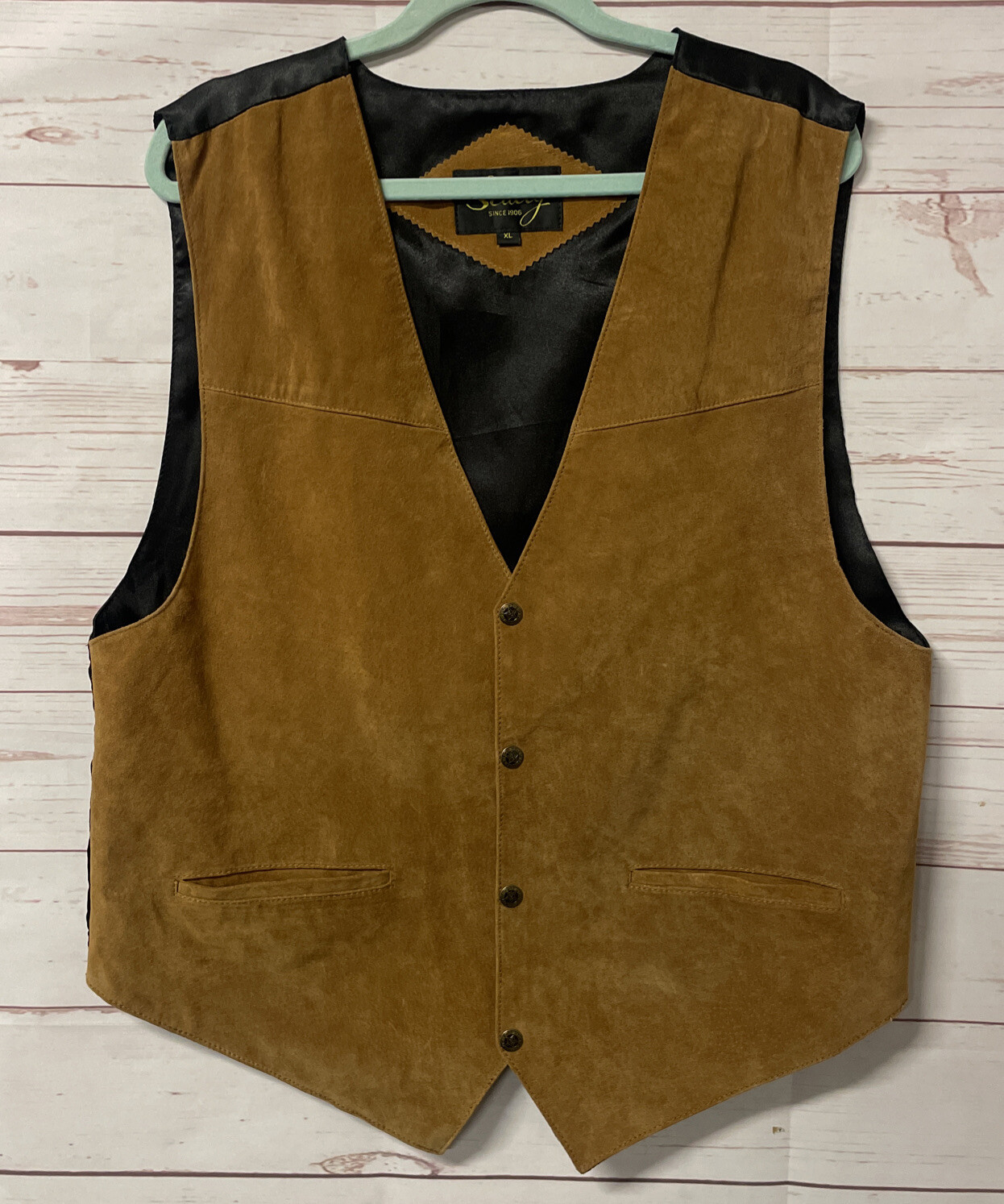 SCULLY Genuine Brown Tan Western Vest Suede Leather S… Gem