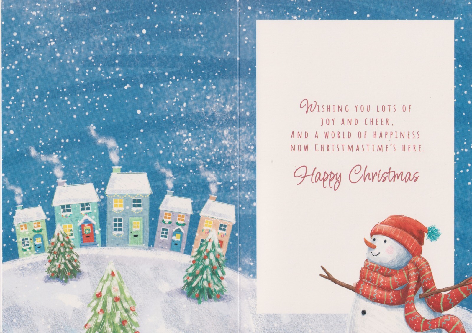 TO ALL OF YOU CHRISTMAS GREETING CARD 7"X5" CUTE SNOWMAN eBay