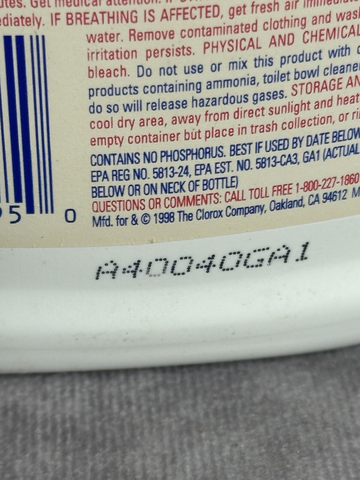 Vintage 1998 New Clorox Tilex Mildew Remover Lemon Fresh 32oz Prop NOS