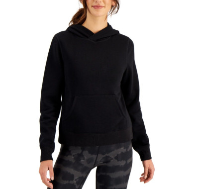 ID Ideology Ladies Active Fleece Hoodie Deep Black Size S   3776