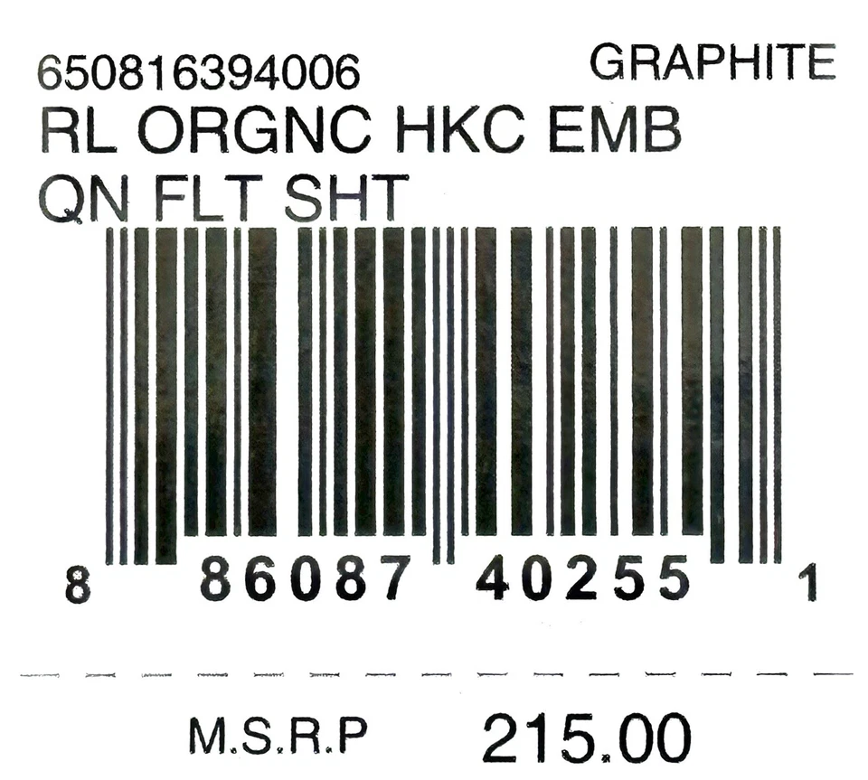 $360 NUEVO RALPH LAUREN HOME QUEEN SÁBANA PLANA Y 2 FUNDAS DE ALMOHADA 624TC GRAFITO Foto 2 de 4