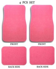 Car Truck Universal Fit Solid Safety Heel Pad Pink Carpet Floor Mats