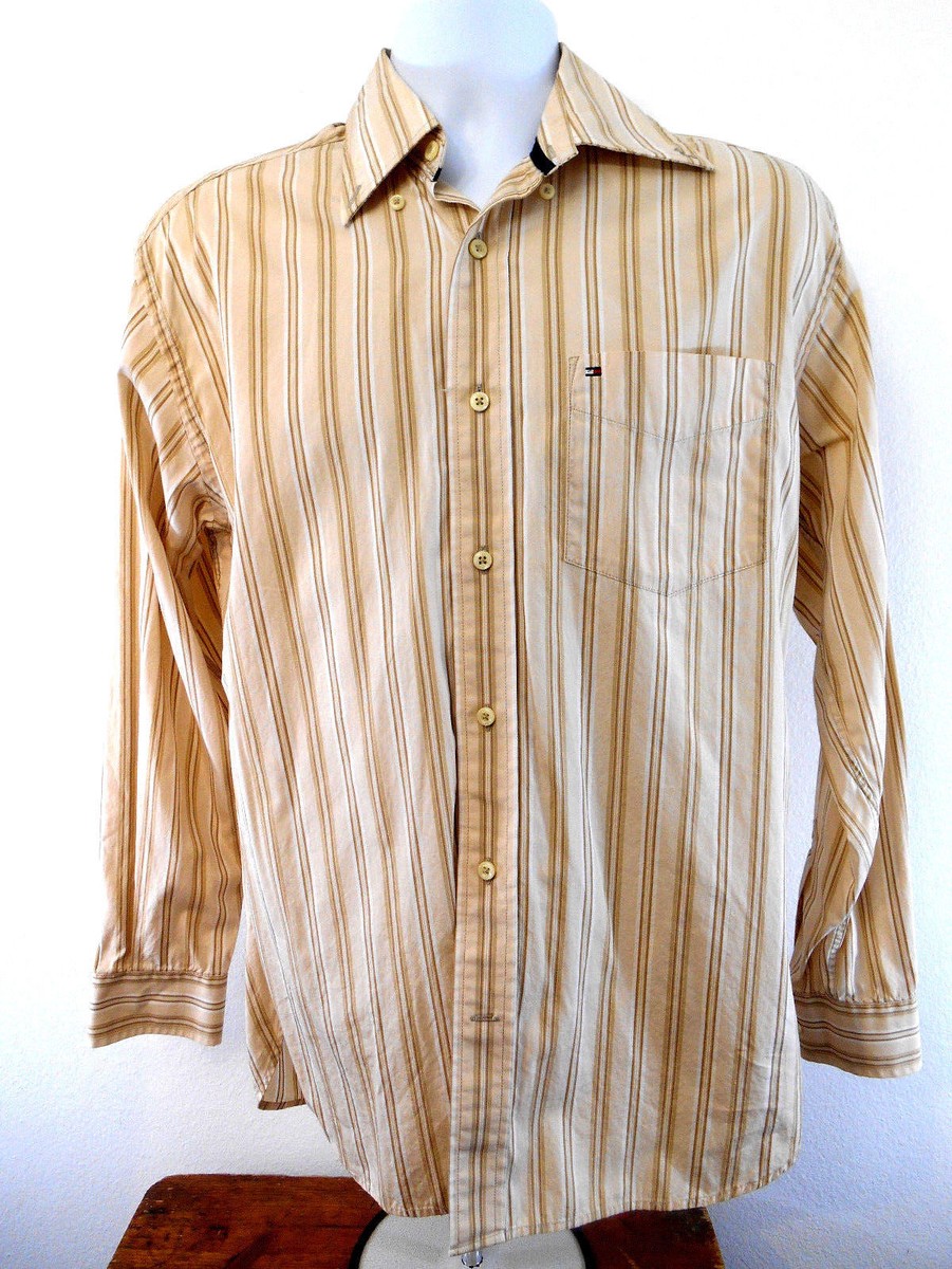 Tommy Hilfiger Mens Striped Long Sleeve Shirt S/P 14 1/2 - 15 80s
