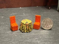 Dollhouse Miniature Kitchen Table Chairs J 1:48 quarter scale F184 DollysGallery