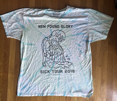 New Found Glory 2018 2XL Sick Tour T Shirt Bayside Yellowcard Tie Die NFG Blink