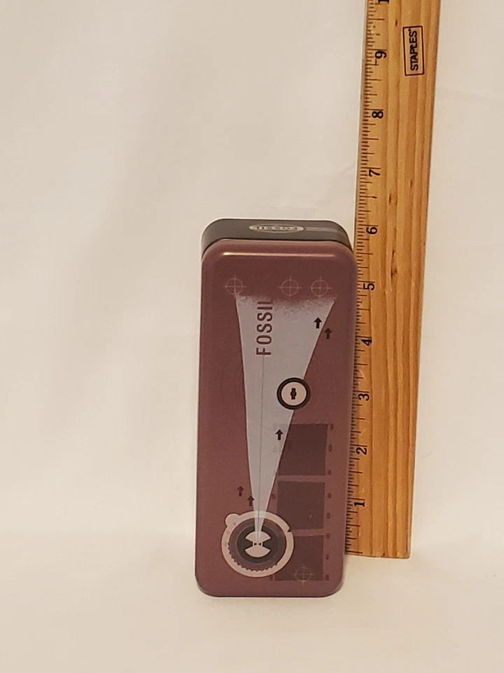 Clip de bolso llavero de cuero fósil con herrajes de metal estaño plateado Foto 2 de 4