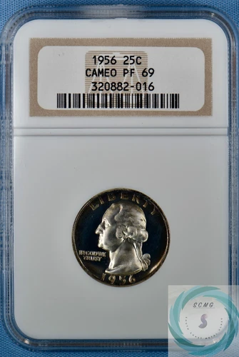1956 Washington Quarter NGC PF 69 CAMEO - Toned & Frosted Near Perfect
