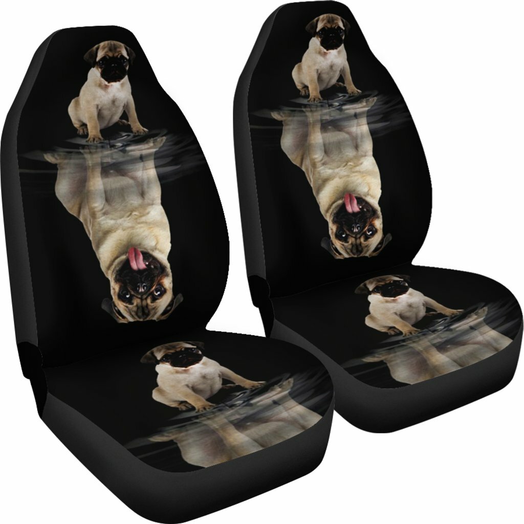Pug Car Seat Covers (Set of 2) - Tan Pug Car Seat Covers (Set of 2) - Tan