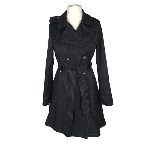 Laundry by Shelli Segal Trenchcoat schwarz Jacke Damen Gr. Medium Gürtel Arbeit