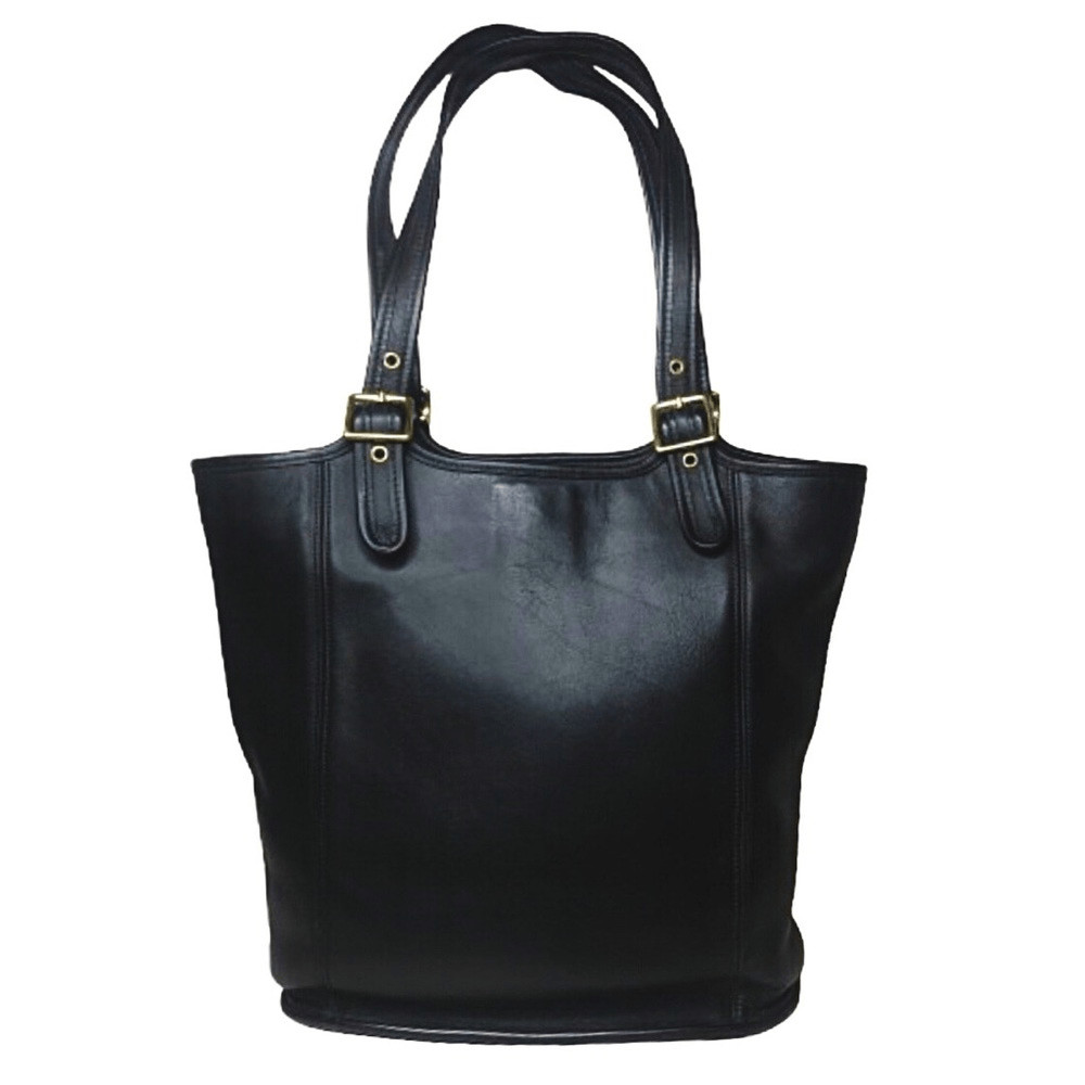 VINTAGE COACH Black Glove Tanned Cowhide Large Shopper Shoulder Bag 9090 image 2