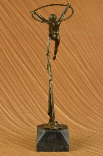 23 " Grand Dancer Gymnaste Bronze Massif Figurine Statue Déco 5.2 KG Sculpture - Photo 5 sur 12