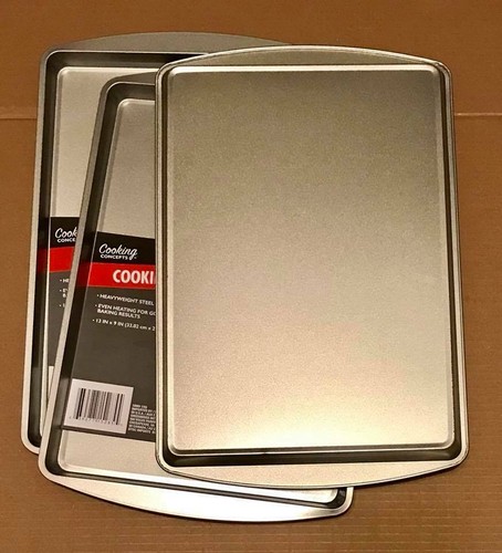 4 Cookie Steel Pan Sheet 9"x13" Bake ware Baking Kitchen Plaque A Biscuits - Picture 3 of 3