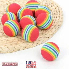 40Pcs Foam Sponge Training Golf Balls Elastic Soft Indoor Practice Rainbow USA