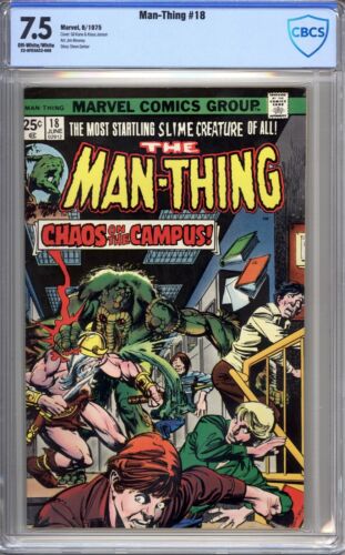 Man-Thing #18 - CBCS Graded 7.5 (VF-)  1975 - Bronze Age - Mad Viking - Picture 1 of 2