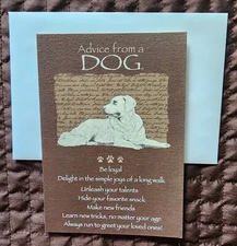 "Advice From A Dog", (1) Leanin' Tree Birthday Card, New With (1) Envelope