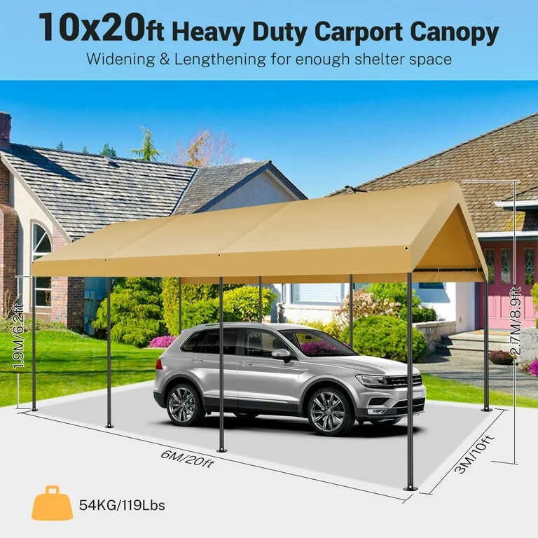 10x20 Carport Canopy Carport Shelter Garage Heavy Duty Outdoor Party