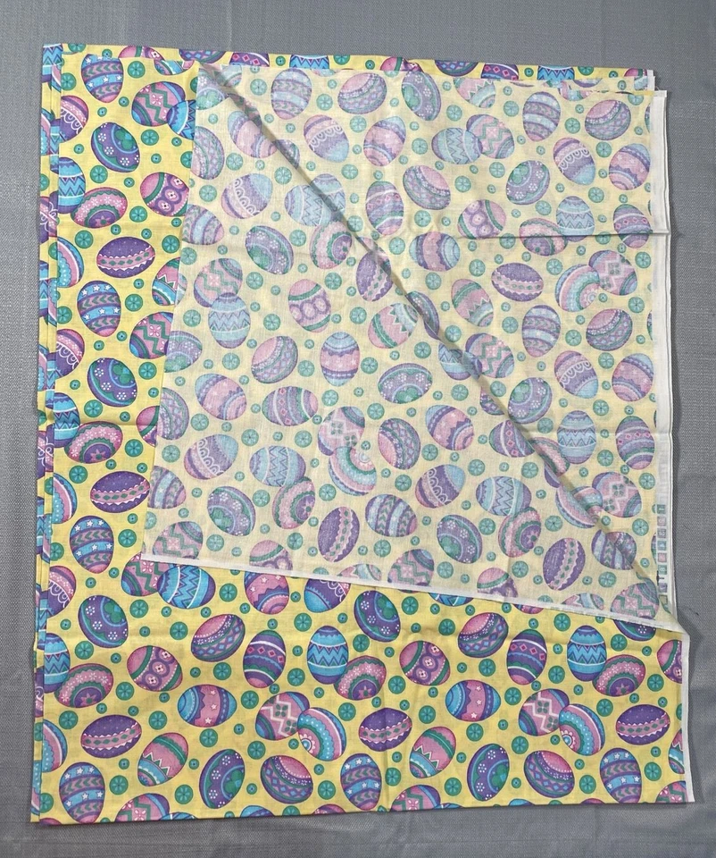Tela POR 44" Ancho Huevos de Pascua Amarillo Púrpura Rosa Azul Verde Lunares Foto 3 de 4