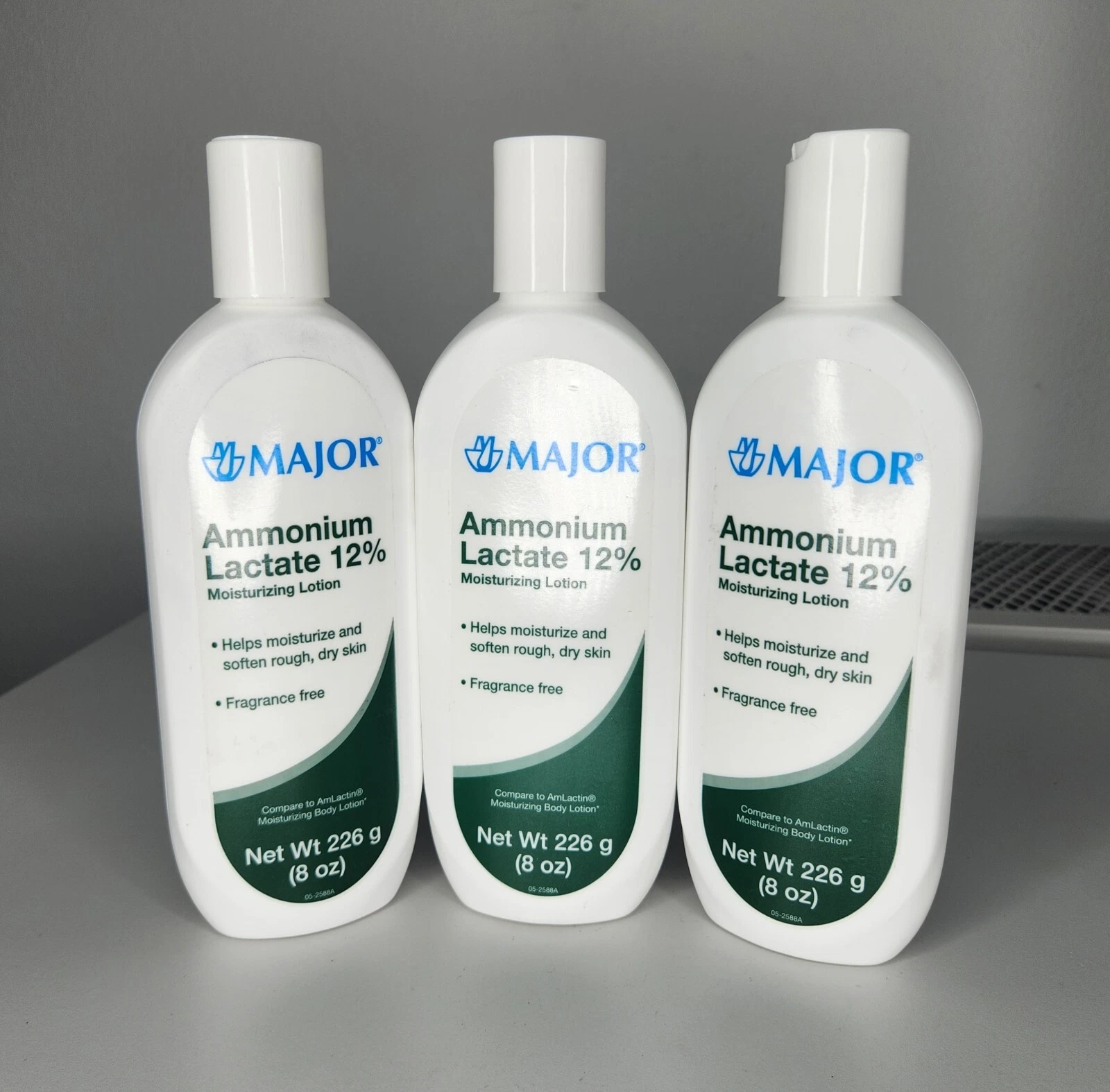 3x Major Ammonium Lactate 12% Moisturizing Lotion Fragrance Free 8 oz Each Rare!