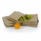 100x Brown Kraft Flat Paper Bags Brown Food Grocery Sandwich Bags - 12" x 12"