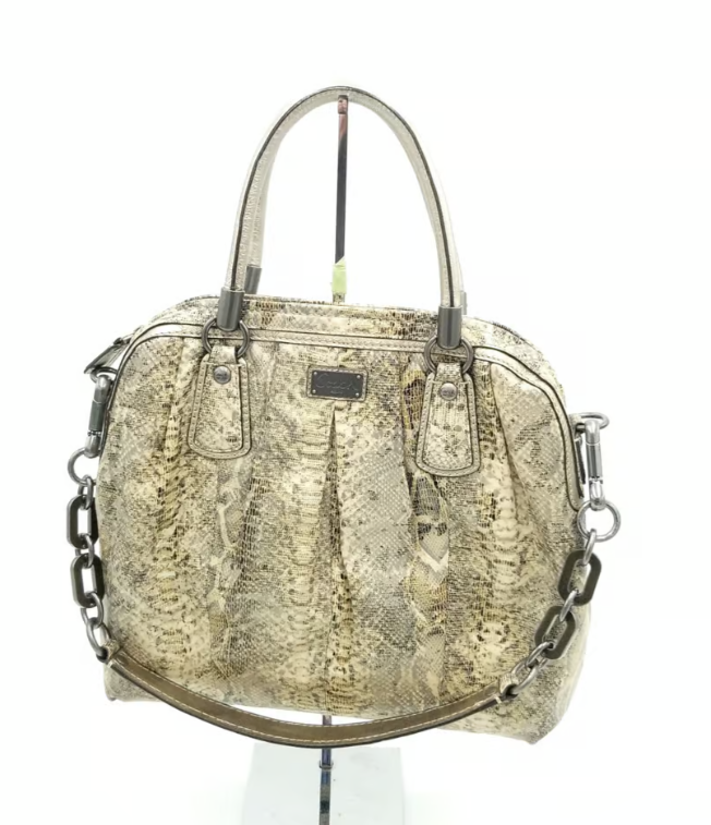 Coach Kristin 15364 Beige Glitter Python Tote/Crossbody Bag | eBay