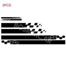 Racing Sticker Vinyl Decal Stripe Car Truck Body Rear Mirror Hood Graphics 5pcs
