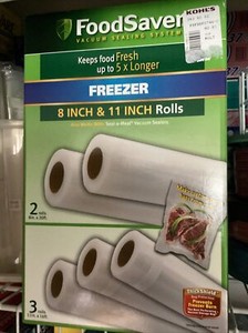 FoodSaver Vacuum Heat-Seal Rolls 8” (2 Pack) And 11” (3 Pack) 5 Rolls In Total