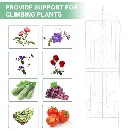 Sungmor Garden Trellis for Climbing Plants 92.5 Inch Vintage Metal Large Trellis - Picture 4 of 19