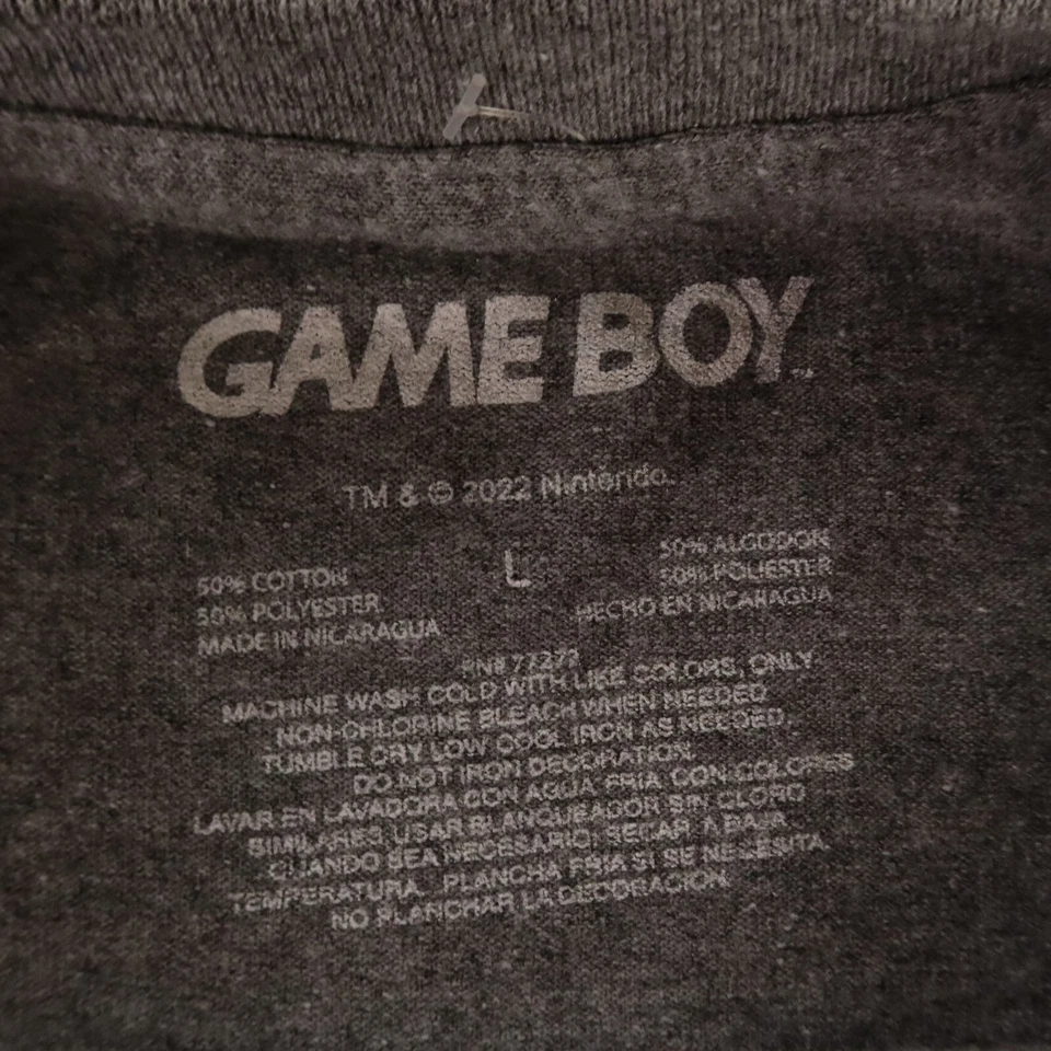 Camisa Game Boy Para Hombre Grande Gris Mezcla Algodón Nintendo Manga Corta Foto 4 de 4