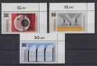 Federal 1164-1166 corner edge right top Bauhaus 50 Pf, 60 Pf, 80 Pf mint