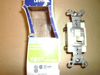 Leviton 15 Amp Single-Pole Toggle Framed 4-Way AC Switch -IVORY  