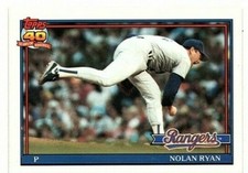 1991 Topps Nolan Ryan Texas Rangers #1 Baseball Card HOF