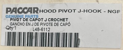 L48-6112 Genuine Paccar Hood Pivot J-Hook OEM - New | eBay