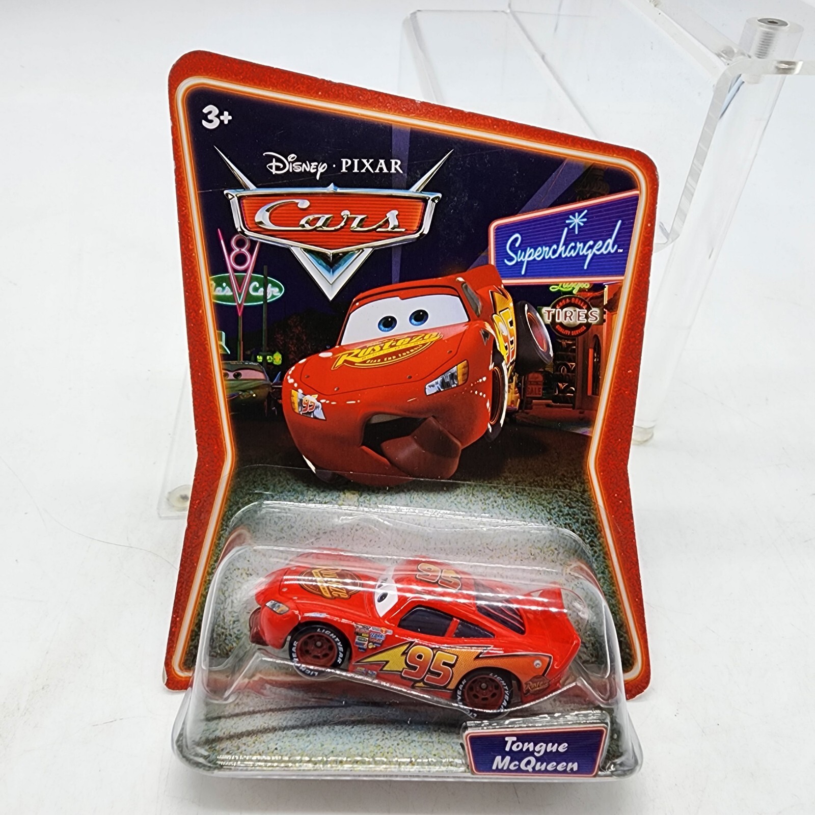 DISNEY PIXAR CARS TONGUE LIGHTNING MCQUEEN SUPERCHARGED SERIES 2007 MATTEL