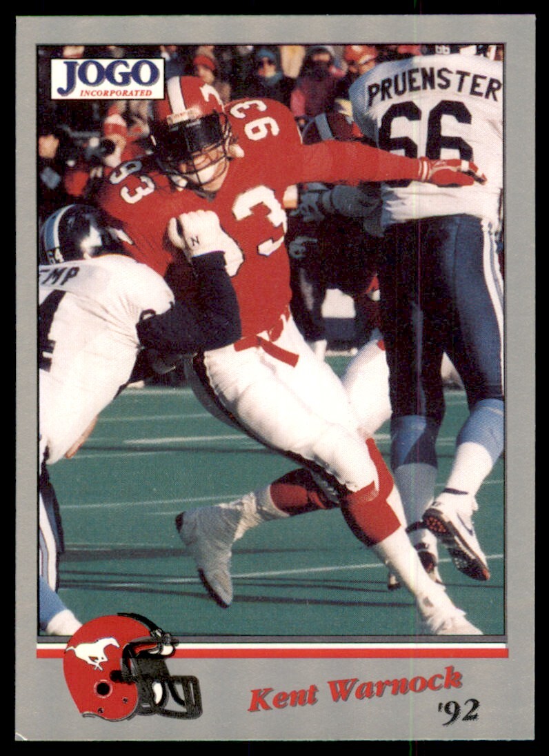 1992 JOGO Kent Warnock Calgary Stampeders #36
