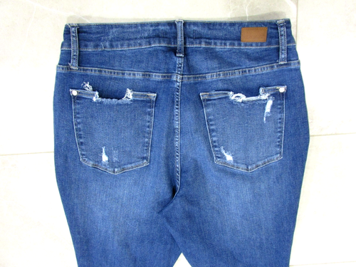 Judy Blue Womens Cropped Jeans Size 16W Skinny Fit High Rise Stretch Distressed - Picture 9 of 9