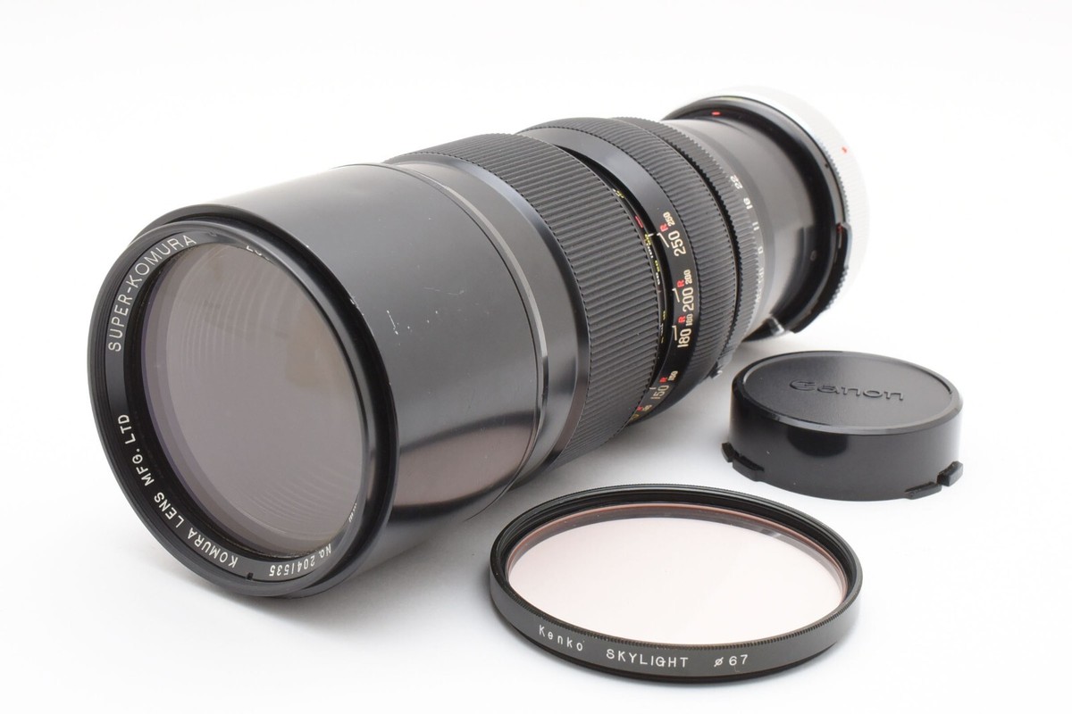 4SDM64 Komuranon 925 レンズ 90〜250mm f/4.5 N.mint] Komura Zoom 925 Super Komura 90-250mm f/4.5 Canon FD