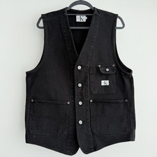 Vintage Calvin Klein Denim Vest Mens Small Bl...