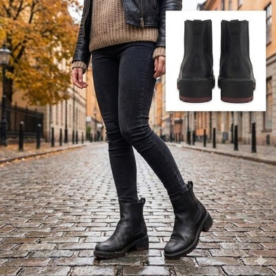 Timberland Women's Cortina Valley Chelsea Boots Black GreenStride Size 9M A2CF4