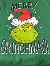 DR. SEUSS Mens The Grinch Sweatshirt Size Medium-L Green Ugly Christmas Light Up