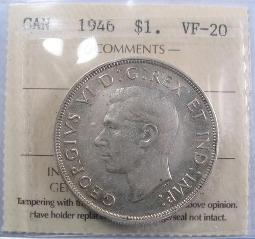 1946 Canada One Dollar - ICCS, VF-20