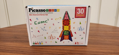PicassoTiles 30pc Magnetic Building Blocks Mini Diamond Series Travel Size