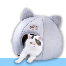 Pet Tent Cave Bed For Cats/Small Dogs Velvet Self-Warming 2-in-1 Cat Tent/K SUFJ