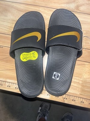 Nike Kawa Toddler Slides Sandals Black Metallic Gold, Size 4Y