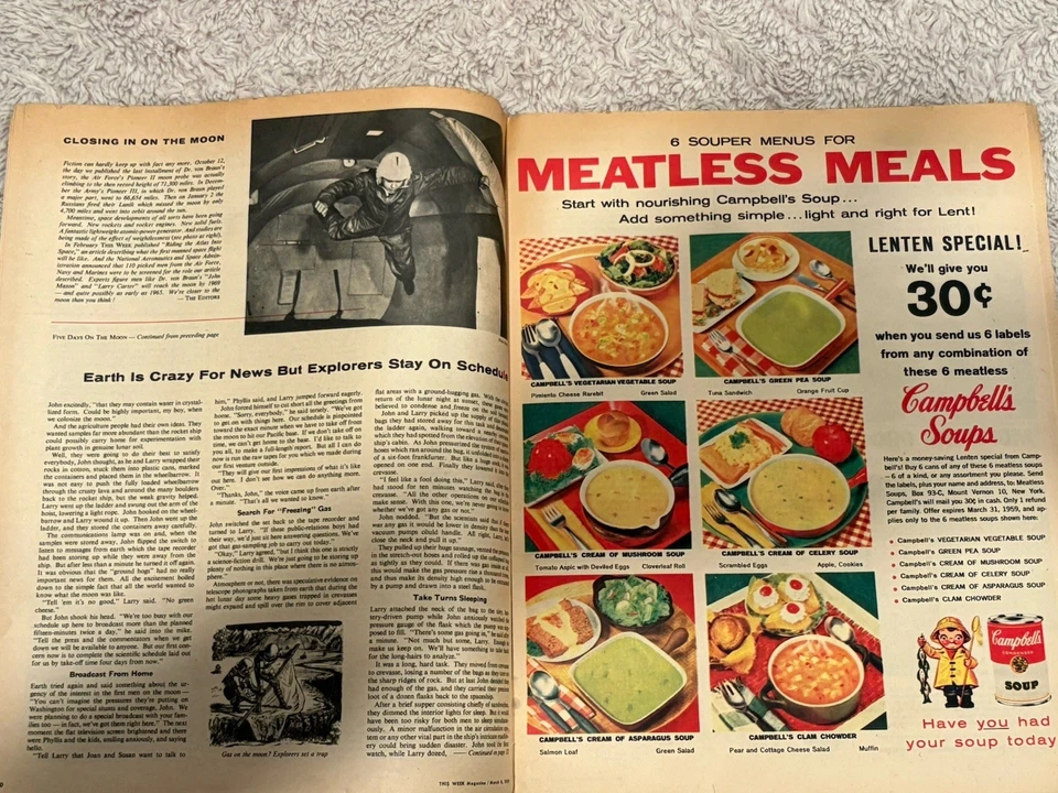 March 8 1959 This Week Magazine Werner Von Braun What Its Like To Be On The Moon - Image 4 of 4